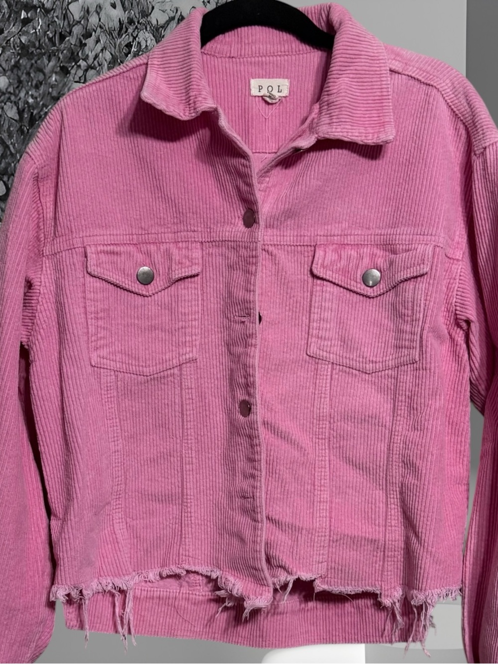 POL Pink Corduroy Trucker Jacket